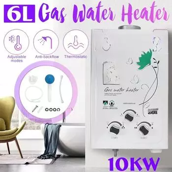 10KW 6L Многофункциональный настенный водонагреватель Газовый безрезервуарный водонагревательТермостат Быстрый нагрев Горячий душ