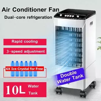 10л 220В резервуар для домашней воды мобильный портативный кондиционер вентилятор увлажнитель охладитель таймер охлаждения +6 ледяных кристаллов