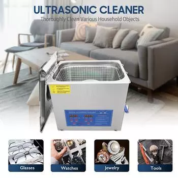 10л цифровой очиститель Профессиональная машина для чистки с подогревом и таймером для очков для часов и монет US Plug