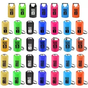 10л сумка для воды для плавания, сухой мешок, мешок для плавания, рафтинга, каякинга, походов, плавучих рюкзаков, водонепроницаемый чехол для телефона, сумки для ведер для воды 2L жёлтый