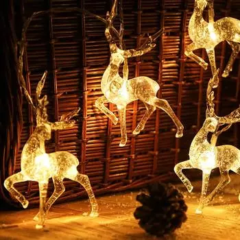 10LED/20LED Elk String Light Home Подвесной светильник Рождественская елка Декор Украшение Гостиная Украшение для дома 10LED