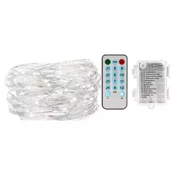 10M 100 Light Sound Activated Copper Wire LED Battery String Lights Remote Control Lamp Warm White