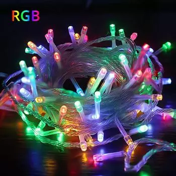 10M 100LED Домашнее украшение Праздничный свет RGB светодиодный уличный вечеринка свадьба Рождество освещение садовые огни 220V EU 110V US вилка зелёный