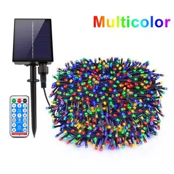 10M-100M быстрая солнечная перезаряжаемая наружная светодиодная гирлянда водонепроницаемая гирлянда для рождественского украшения сада 10M 100LED белый