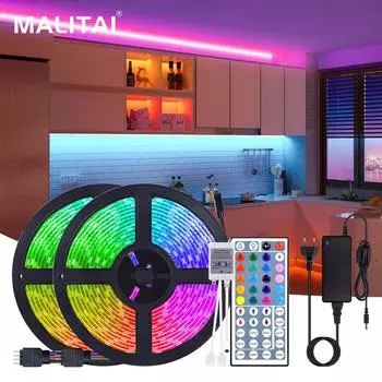 10M 12V 5050 R/G/B SMD 600 Гибкая светодиодная лента Многоцветная водонепроницаемая светодиодная лента с адаптером питания ЕС или США