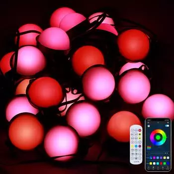 10M 25 лампочек фестон многоцветный открытый сад светодиодные гирлянды для вечеринок глобус 10M/25LED RCGW разноцветный