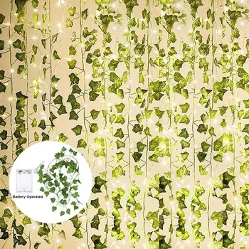 10M-2M гирлянда на батарейках искусственная плющевая гирлянда рождественская елка для спальни занавеска общежитие свадебный декор