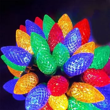 10M 50 C9 Клубничная гирлянда водонепроницаемая Рождественская клубничная гирлянда для вечеринки, праздника, свадьбы, внутреннего и наружного декора 220V EU UK AU Plug разноцветный