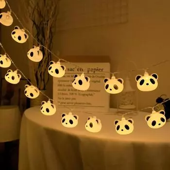 10M 80 LEDS Party Cartoon panda Decoration String Lights Indoor Room Battery USB Wedding Power Night Lights 566 USB&1.5M 10LED теплый белый
