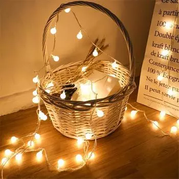 10M 80LEDs Battery Power Ball LED String Lights Garland Lights Outdoor Lamp Wedding Garden Fairy Lights Christmas Decoration Battery Case&10m 80Leds разноцветный