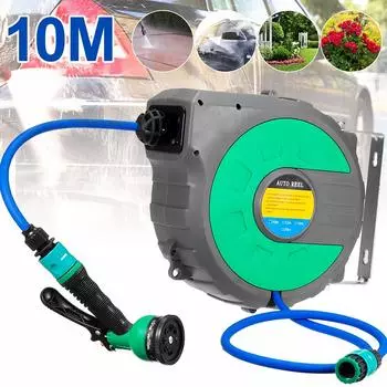 10М Катушка для водяного шланга Компактная Садовая Автомобильная Автоматическая Втягивающаяся Распылительная Насадка Автоматическая Катушка с Распылительной Головкой 31X28см