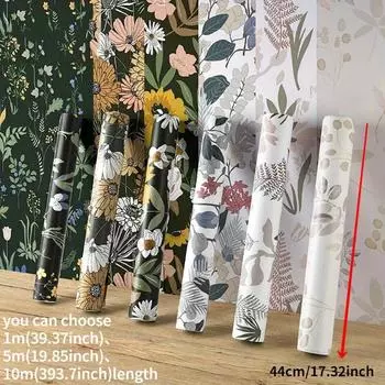 10M маленькие свежие цветочные обои ПВХ утолщенные самоклеящиеся водонепроницаемые наклейки для спальни украшения дома на стену 44cmx10m