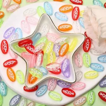 10 мм*15 мм акриловые бусины ожерелье кулон овальная бусина плоская свободная прокладка DIY 10 шт смешанные для изготовления ювелирных изделий браслет в форме сердца разноцветный