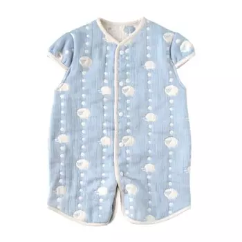 10mois dimoi - hoppetta fluffy gauze 6-layer gauze 2-way baby sleeper 100% cotton newborn to around 3 years old blue