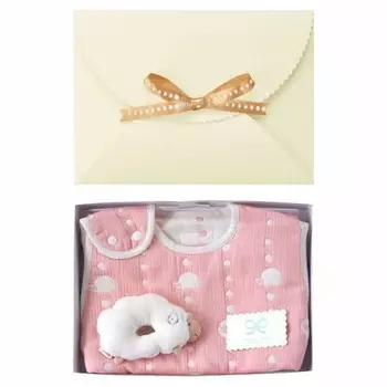 10mois dimoi - подарочный набор для вечеринки по случаю рождения ребенка hoppetta, пушистая марлевая пеленка для младенцев из 6 слоев марли, 100% хлопок, для новорожденных ~ 3 лет, розового цвета, длина 58 см + погремушка 1