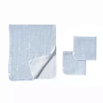 10mois Хлопок Тенсел Тройная Марля Банная Марля и Носовой Платок Пудра 23151031 Набор, Синий, синий