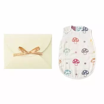 10mois Hoppetta Baby Gift with Gift Wrap Fluffy Gauze Baby Sleeper Cotton Newborn 3 Years Old Champignon Length 58cm 18111037 (Dimoi) - (6-Ply Gauze)