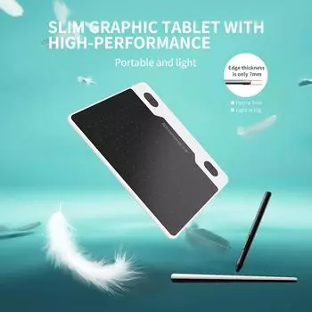 10moons T503 Планшет для цифрового искусства и графики для рисования, 6 x 3,9 дюйма, сверхлегкий, для создания художественных эскизов, с белый