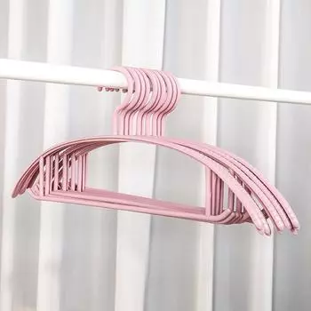 10NI1 Нескользящая вешалка для одежды, вешалка для одежды для спальни, бытовая утолщенная пластиковая вешалка для одежды для взрослых, сушилка для одежды 10NI1 розовый