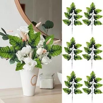 10PC/30PC Fake Fern Branches Bohemian Artificial Silk Fern Leaves Cemetery Tombstones Artificial Green Plant Decoration Garden 10PC