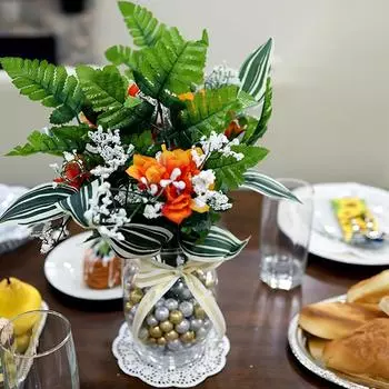 10PC/30PC Fake Fern Branches Tabletop Artificial Fern Leaf Bouquet Sets Bridal Bouquet Fabric Fern Stem Bohemian Green Garden 10PC