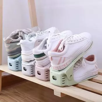 10pc Adjustable double-layer shoe rack, thickened and space saving shoe storage rack, flat bottomed high heel storage shoe rack