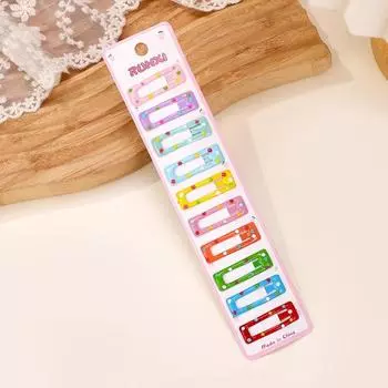 10Pc/Lot Ins 2.2inch Flower Print Cotton Alloy Hair Bow Snap Clips Set Fabric Plaid Bobby Hairpins Hairgrips Girls Kids Headwear