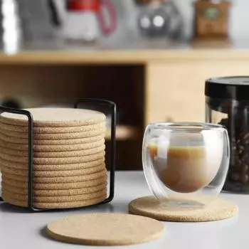 10PC Natural Round Wooden Coaster Slider Coaster Tea Coffee Coaster Drink Seat DIY Tableware Tableware Pad Decoration Table Mat 90 90 3mm
