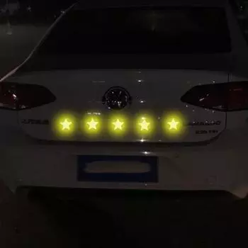 10pc Star Shape Safety Warning Tapes Stickers Intensity Grade ReflectiveSelf-Adhesive Fence Bags Outdoor Car Accessories