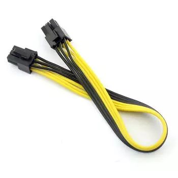 10PCI-E pcie PCI express 6-контактный штекер на 6-контактный штекер DIY Кабель питания для видеокарты, Майнинговый удлинитель, 18AWG, 22 см