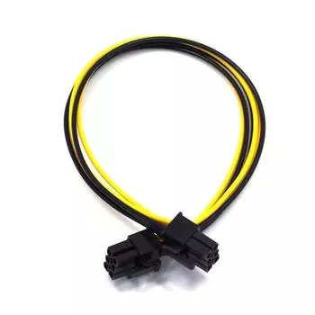 10PCI-E PCIE PCI Express 6P Папа к 6Pin Папа Кабель питания для видеокарты DIY Удлинительный майнинг-кабель для майнера 18AWG 22см