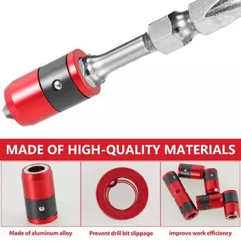 10Pcs 1/4in Magnetic Ring Screwdriver Bit Holder Screwdriver Bit Head S2 Steel Bit Magnetizer Ring Bit Magnetizer Ring Holder