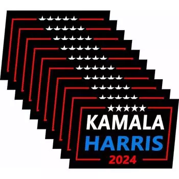 10Pcs 2024 President Campaign Stickers Harris Laptop Bumper Decals Harris Election Stickers for Auto Truck Fridge