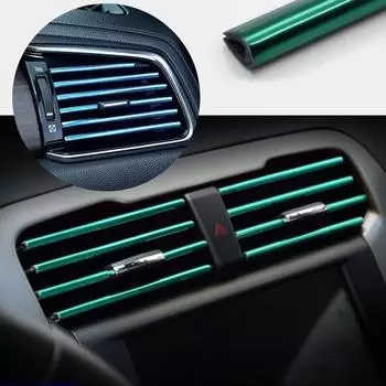 10 шт. 20 см универсальные автомобильные воздуховоды для кондиционера декоративные U-образные молдинги отделочные полосы украшения аксессуары для стайлинга автомобиля серебряный