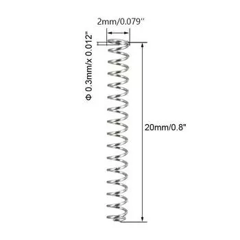 10Pcs 20mm Free Length Spring Steel Coil Stainless Steel Return Spring Home Projects