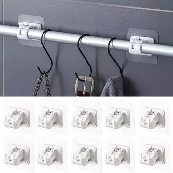 10 шт./2 шт. Мощный подвесной зажим для карниза для штор, крючок для душевой шторы, подвесной зажим, подшипник 2/5 кг, мощный самоклеящийся для дома transparent-2PS