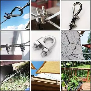 10 шт. 304 нержавеющая сталь тросовый зажим U-образный зажим замок крепит прочный двойной зажим нержавеющая сталь зажим M2