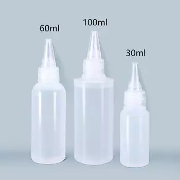 10Pcs 30-100ml Empty Plastic Glue Bottles PE Material with Screw Lids Squeeze Liquid Drop Bottles For Ink Oil Pigment Container