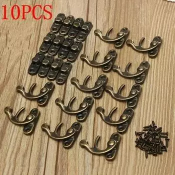 10PCS 32x27mm Antique Bronze Iron Padlock Hasp Hook Lock for Mini Jewelry Wooden Box with Screws Furniture Hardware бронзовый