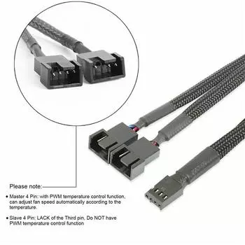 10Pcs 4-Pin PWM to Dual PWM Computer Case Fan Power Y-Splitter Cable Wire 27cm