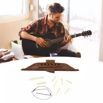 10 шт., 6-струнная акустическая гитара, набор из палисандра, аксессуар для музыкального инструмента с седловой гайкой, штыревой звукосниматель