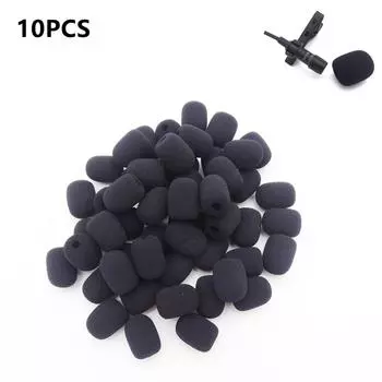 10pcs 6mm Mini Headset Microphone Cover Sponge Foam Windscreen Replacement Lavalier Gooseneck Conference Mic Cover чёрный