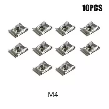 10pcs 8mm 5mm 6mm 4mm Reed Nuts with Thread Car Spring Clips Universal U Type Clips M4