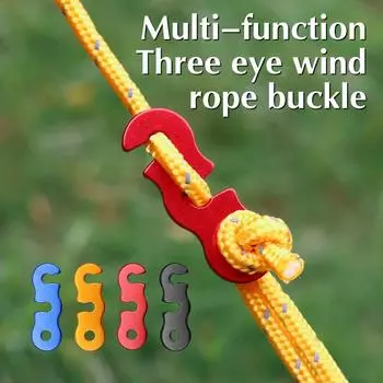 10 шт. регулируемый комплект для крепления троса для кемпинговой палатки, пряжки S-типа, натяжители, аксессуары для крепления палаток на открытом воздухе чёрный