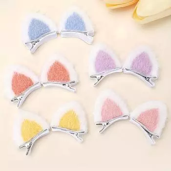 10pcs Adorable Hair Clips For Girls, Cat Ears Decor Hair Clips, Hair Accessories For Blond Hair
