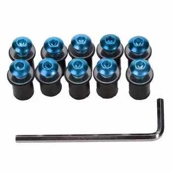10pcs Aluminum Motorcycle CNC Windscreen Windshield Screw Bolts Nuts Fastener Kit Motorbike Mounting M5 x 15mm серебряный