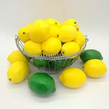 10Pcs Artificial Fruit Lemon Lifelike Faux Foam Fruits Home Table Decoration Photography Props Imitation Fruits Model Simulation жёлтый