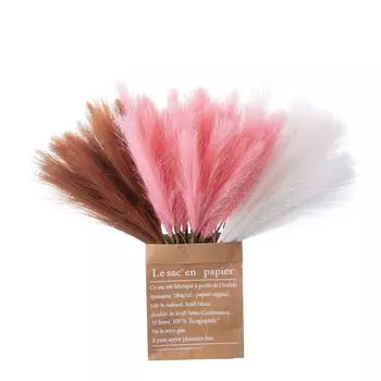 10 шт. Искусственный букет из пампасов, искусственный тростниковый цветок, искусственный пампас 40 см для украшения домашней свадебной вечеринки коричневый