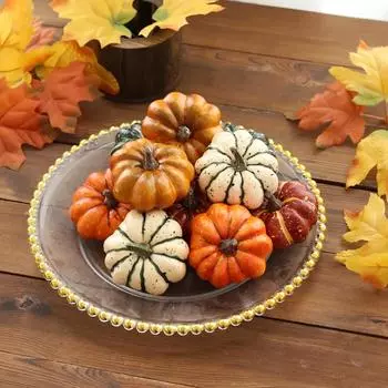 10Pcs Artificial Pumpkin Halloween Decorations for Home Mini Fake Pumpkin Autumn Harvest Party Thanksgiving Ornaments Props оранжевый