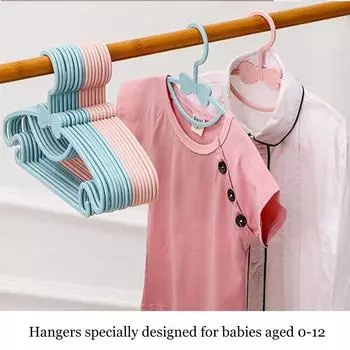 10Pcs Baby Hangers, Non-Slip Kids Baby Clothes Hangers Infant Pants Hangers for Boys Childrens Newborn Organizer